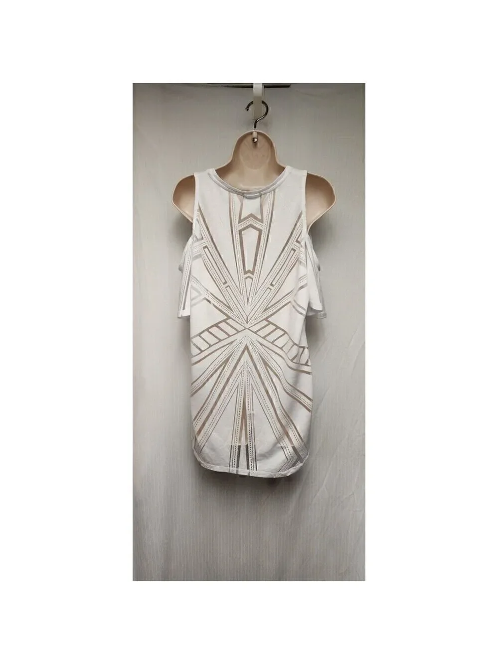 bar III Womens Sheer Burnout Knit Blouse White XL